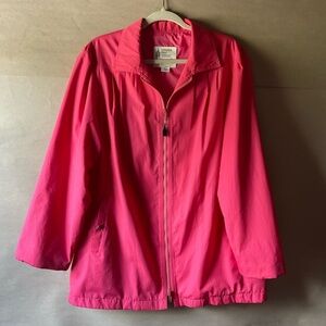 London Fog. Light weight rain jacket. Zip up. Pink. Size 14